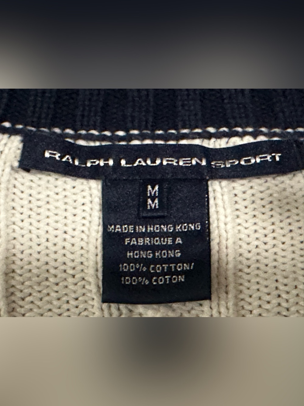 Vintage Ralph Lauren Sport Cable Knit Cricket Sweater M - Picture 8 of 9